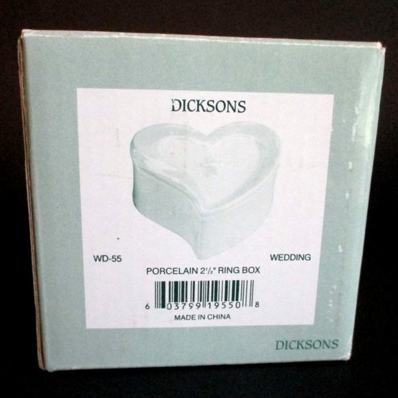 Heart with Cross Porcelain Ring Jewelry Trinket Box Wedding First Communion Conf - Picture 6 of 6